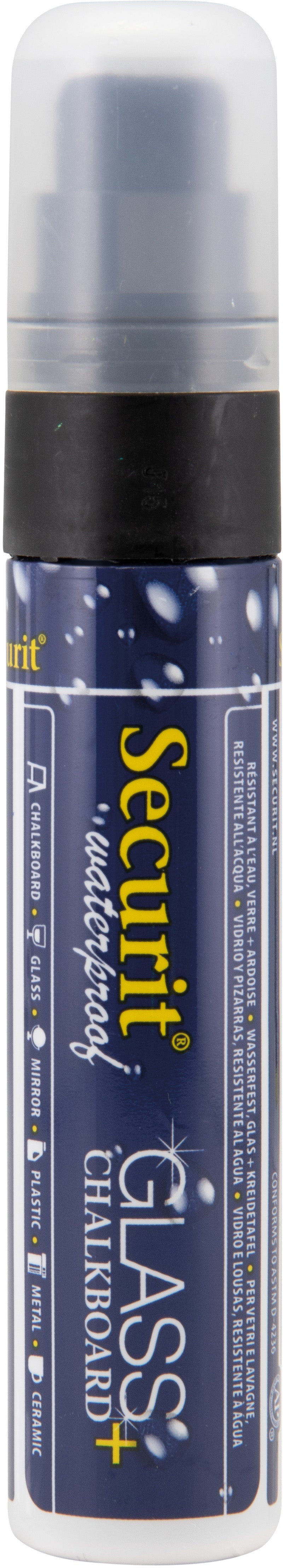 Securit SMA820-BL Kreidemarker – 7–15 mm – Schwarz, für Glas und andere glatte Oberflächen