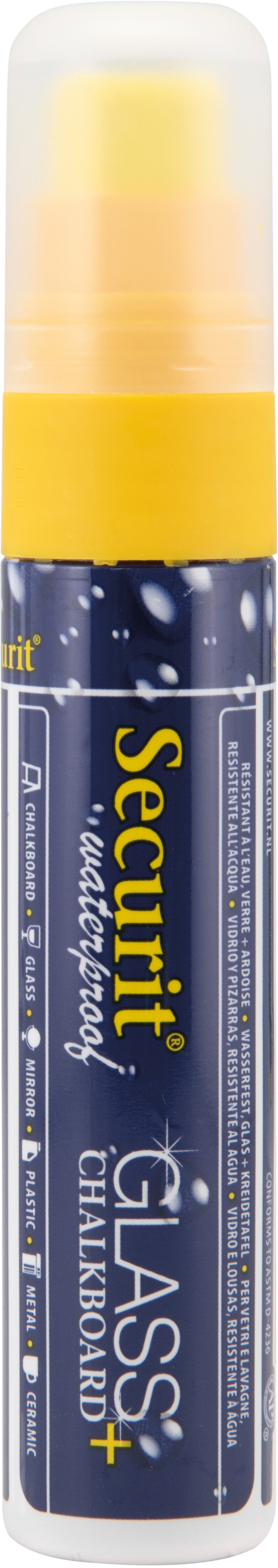 Securit SMA820-YE Kreidemarker – 7–15 mm – Gelb, für Tafel/Glas/Metall