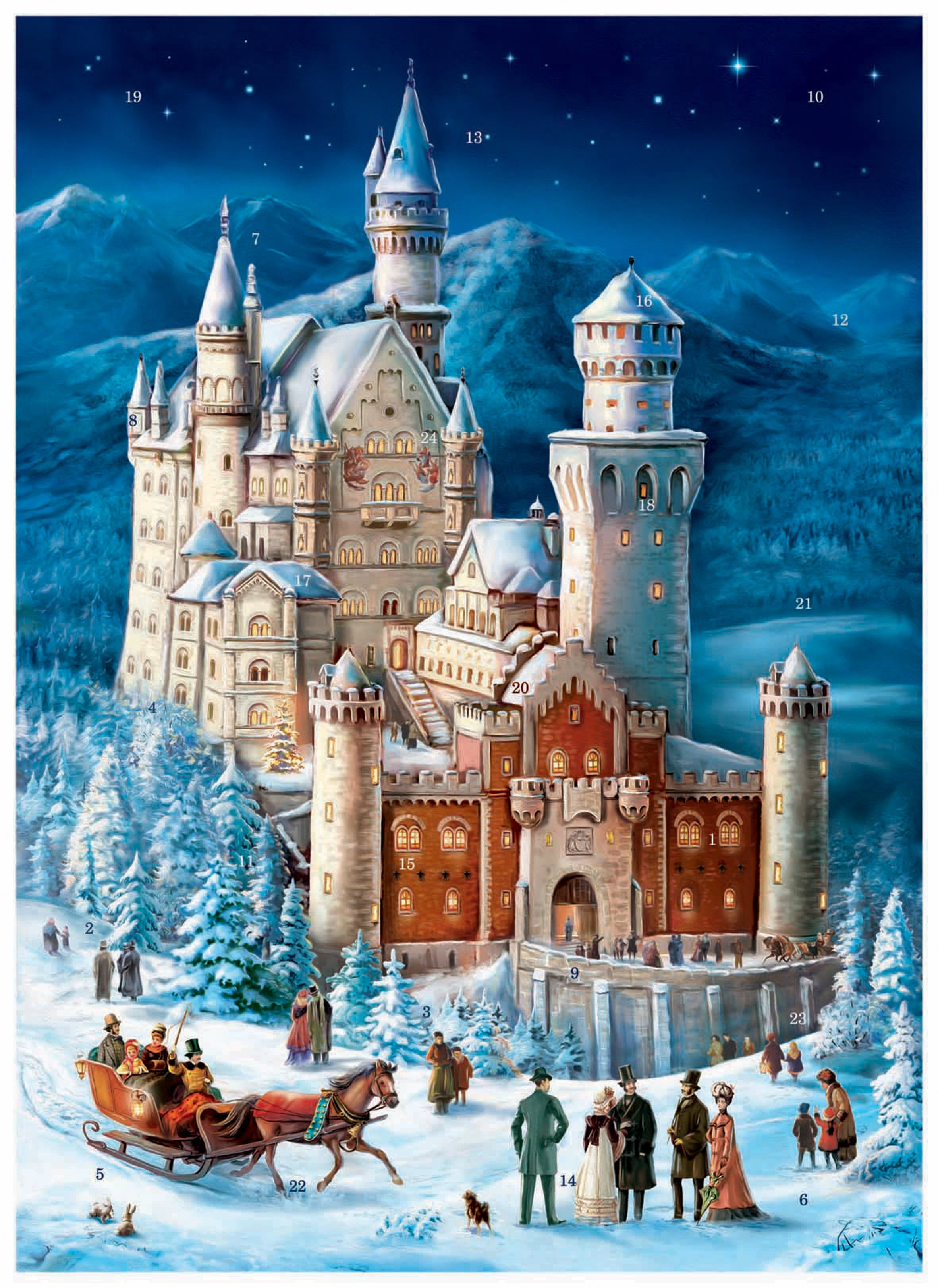 Sellmer Neuschwanstein – Adventskalender – 31 × 41 cm