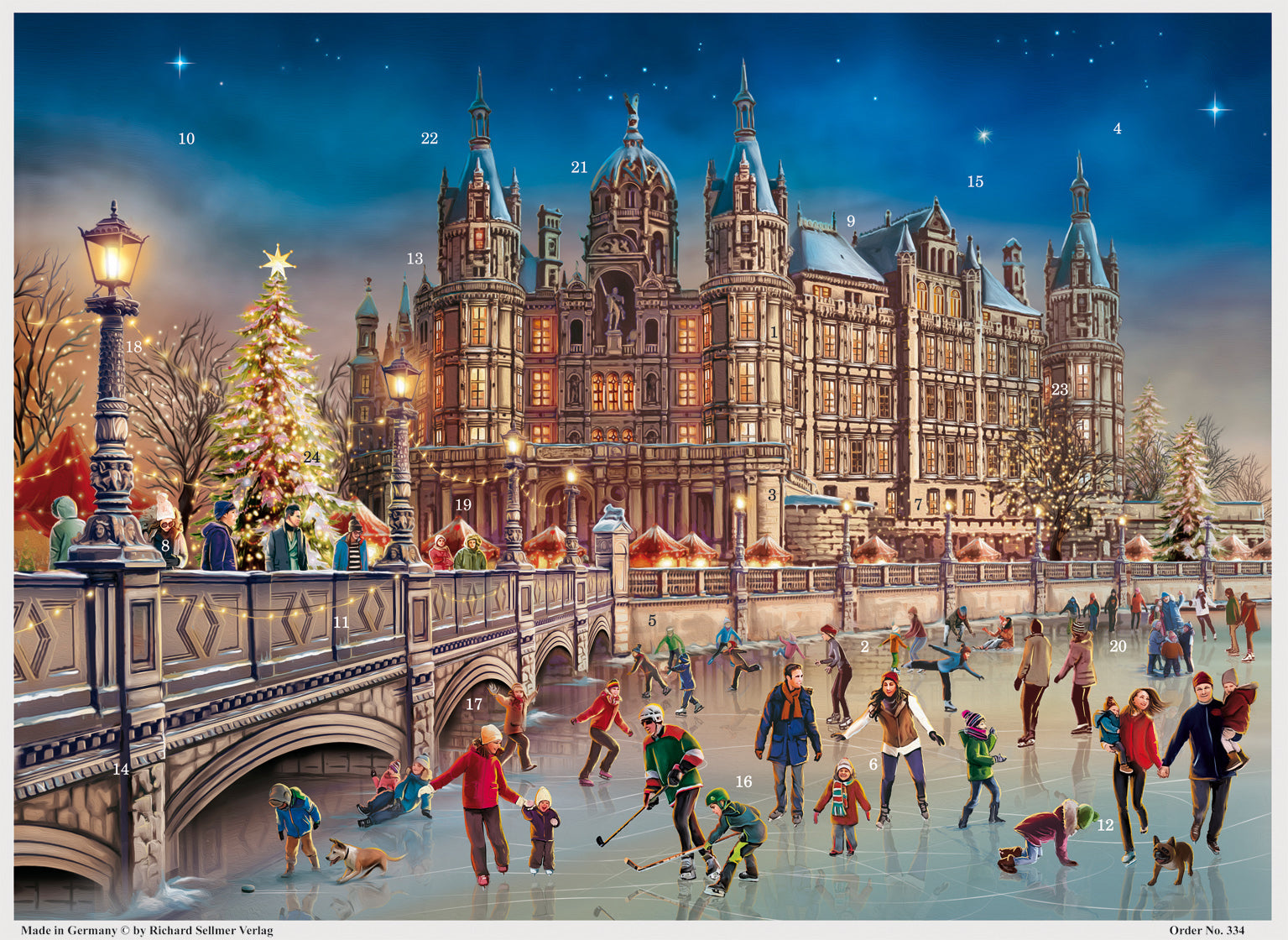 Sellmer Schweriner Schloss – Adventskalender – 30,2 × 41,5 cm