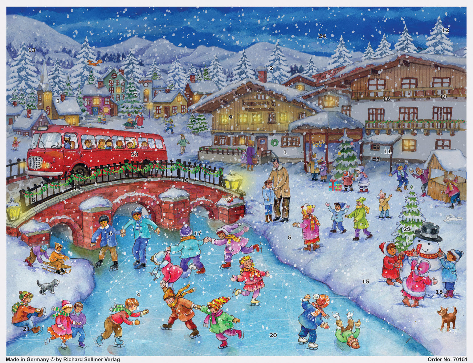 Sellmer Spiel und Spass im Schnee – Adventskalender – 27,5 × 36,5 cm