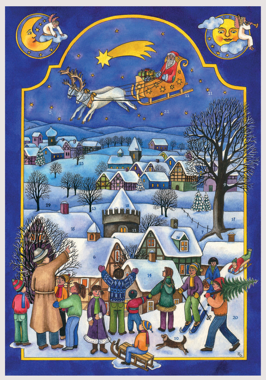Sellmer Adventskalender – 30 × 21,5 cm – Mit Glimmer