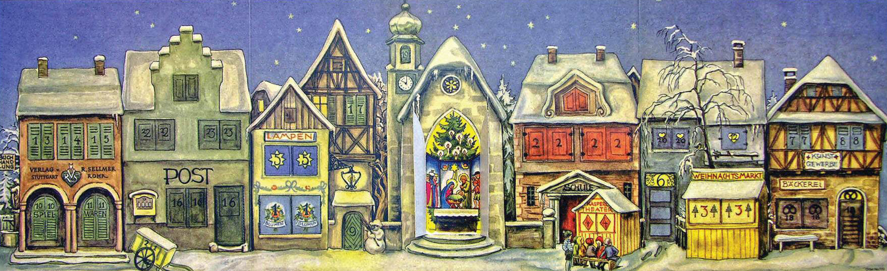 Sellmer Panorama – Adventskalender – 32 × 12,6 cm
