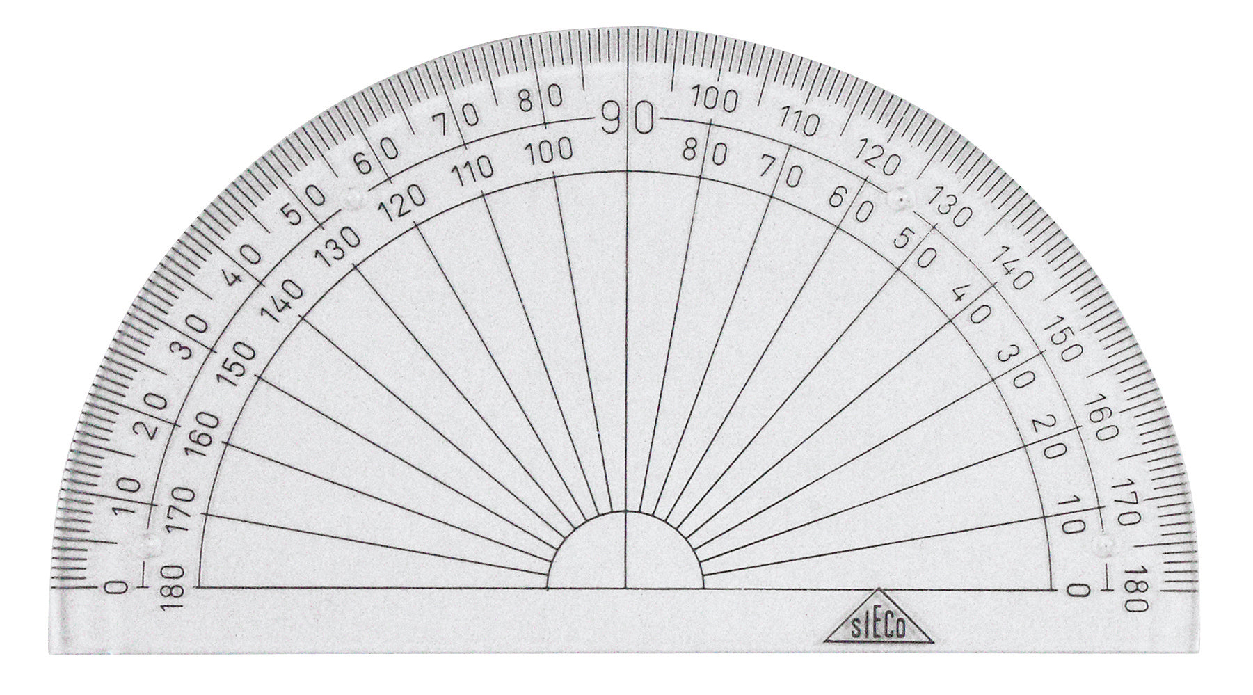 Sieco Winkelmesser 180° – Ø 6,9 cm – Kunststoff – Transparent