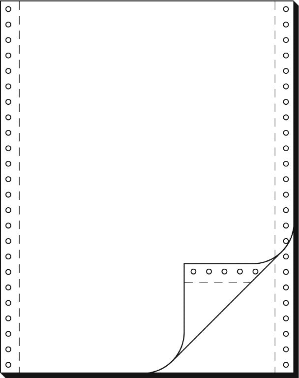 Sigel Endlospapier Weiss – 304,8 mm × 9,45", 60 g/m², 2-fach gelocht, 1'000 Blatt