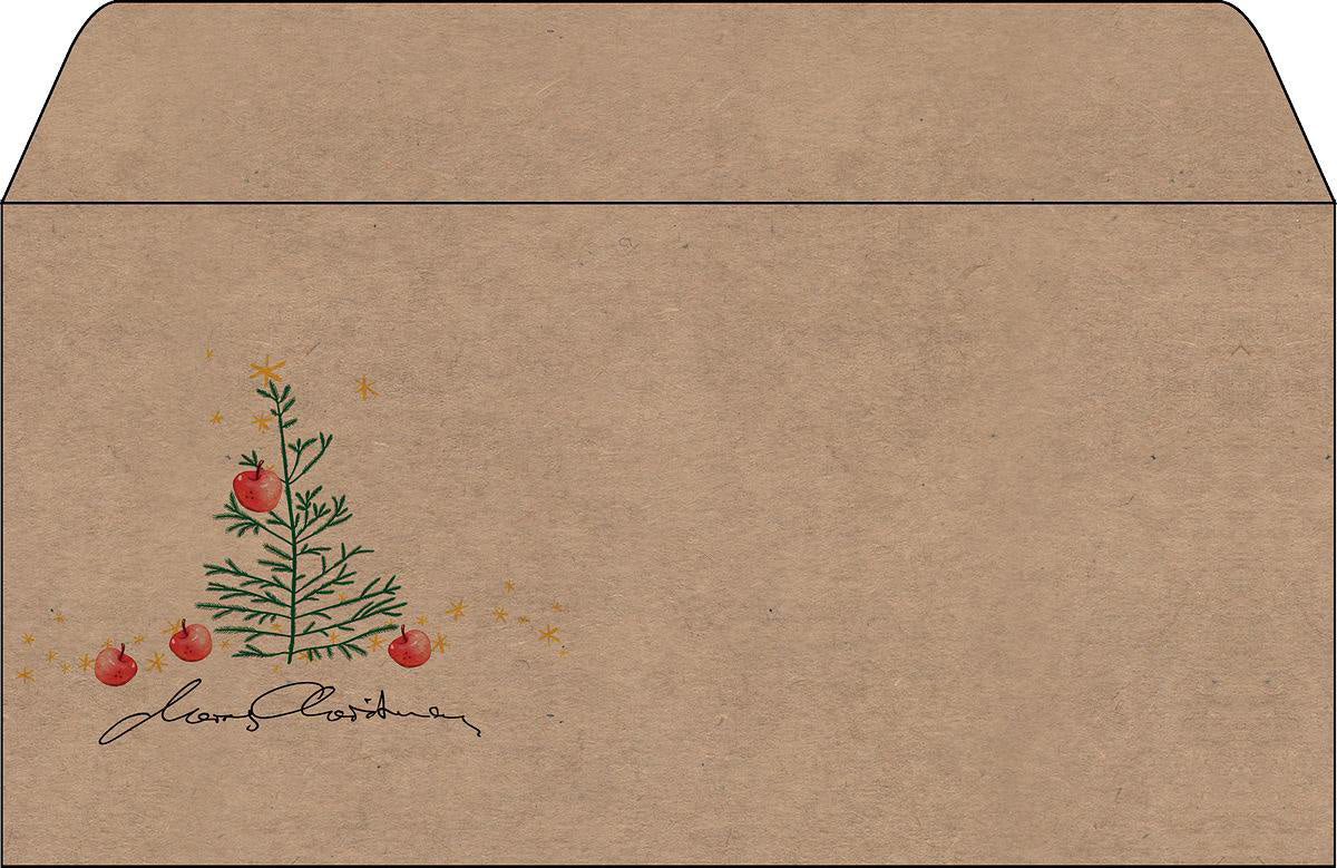 Sigel Weihnachts-Couvert C5/6 Weihnachten mit Äpfeln, mehrfarbig, gummierte Klappe, 100 g/m² – 50 Stk.