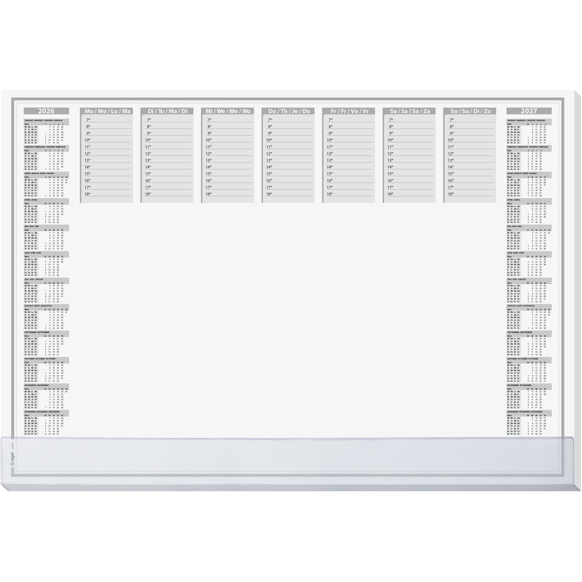 Sigel Schreibunterlage Protect H6366 – 595 × 410 mm, Papier, Grau, Weiss, 1 Stück, FSC Mix
