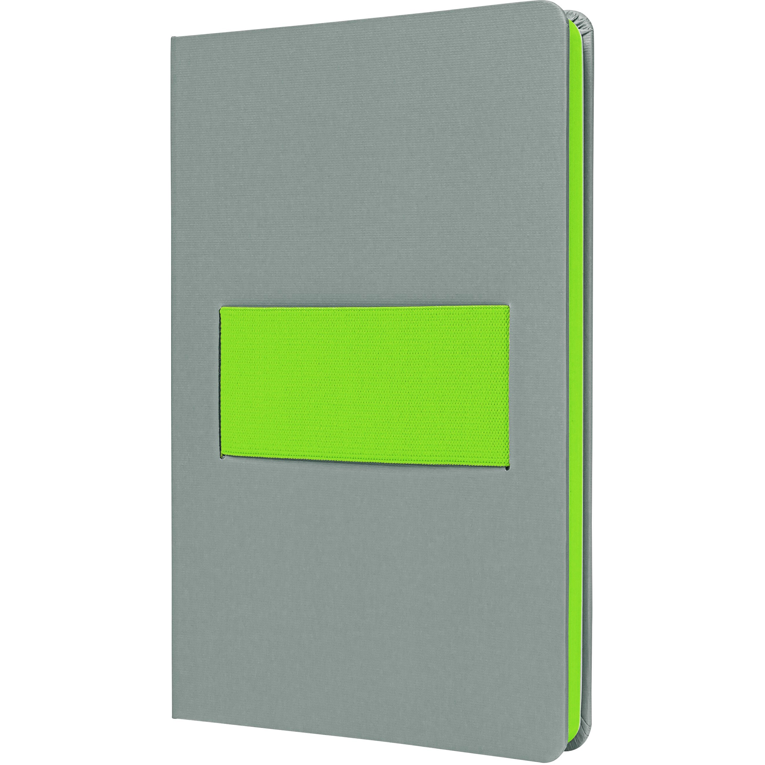 Sigel Linescape Notizbuch – A5 – liniert – 176 Seiten – 80 g/m² – Hardcover, Gummiband – Neongrün