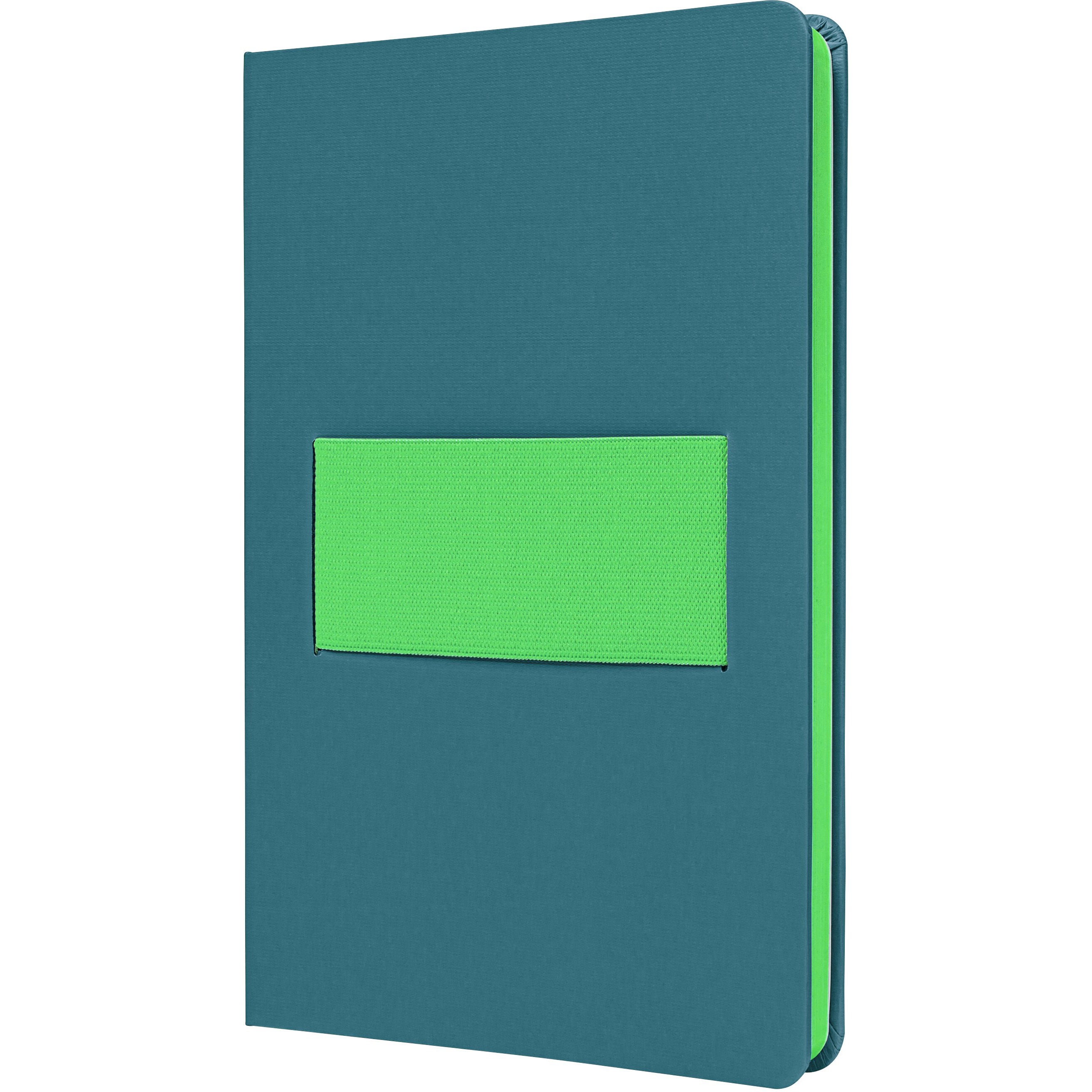 Sigel Notizbuch – 148 × 213 mm – 80 g/m² – Hardcover, Fadenbindung, Gummiband, Vorsatzseiten – Neongrün