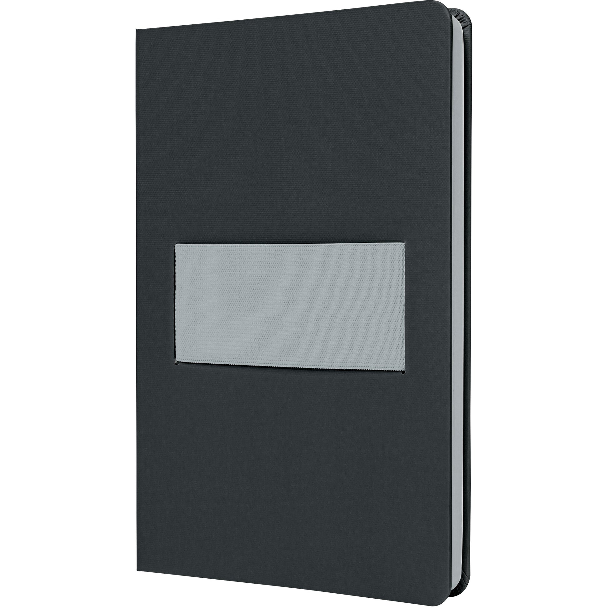 Sigel Notizbuch – A5 – liniert – 176 Seiten – 80 g/m² – Hardcover, Gummiband, Vorsatzseiten, dunkelgrau/grau