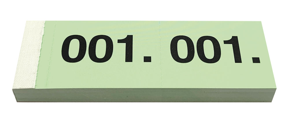 Simplex Garderobenblock 1–100 – 100 Blatt, 2× perforiert, doppelt nummeriert, grün