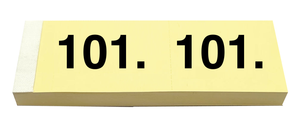 Simplex Garderobenblock 101–200 – 100 Blatt, 2x perforiert, doppelt nummeriert, gelb