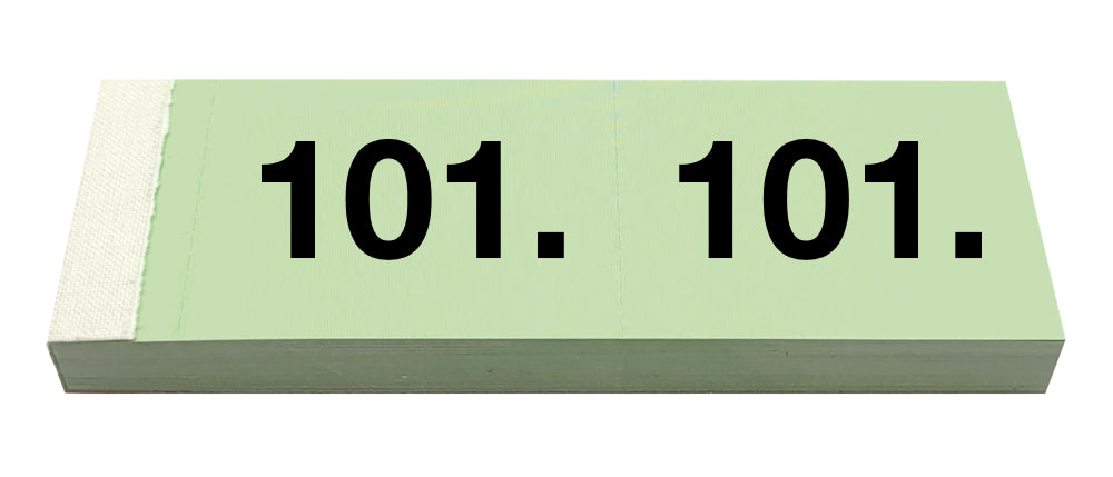 Simplex Garderobenblock 101–200 – 100 Blatt, perforiert, doppelt nummeriert, grün