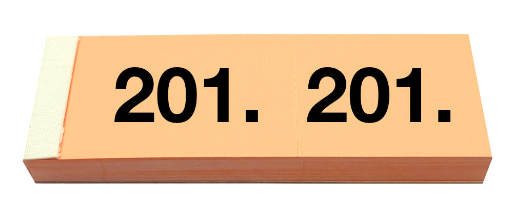 Simplex Garderobenblock 201–300 – 116 × 38 mm – 100 Blatt, doppelt nummeriert, 2‑fach perforiert, orange