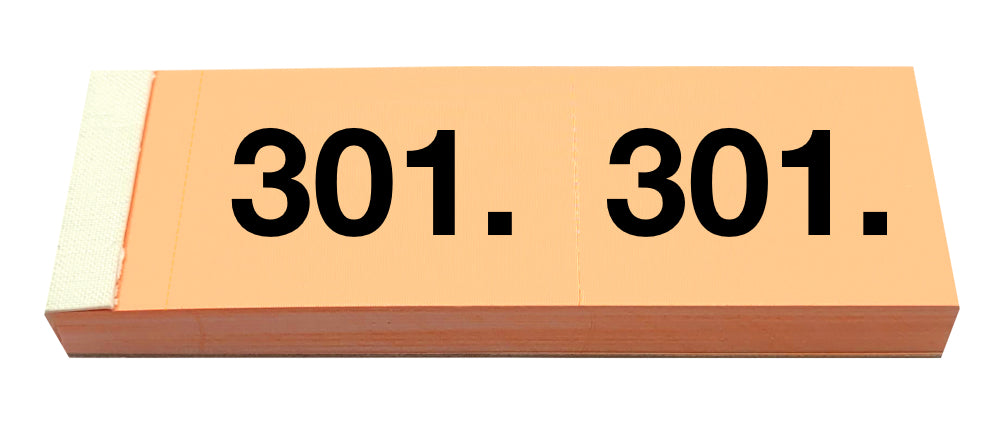 Simplex Garderobenblöcke 301–400 – 100 Blatt, 2-fach perforiert, doppelt nummeriert, orange