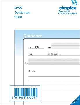 Simplex Quittungen – A6 – selbstdurchschreibend – 100 Sätze, 2-fach – Französisch