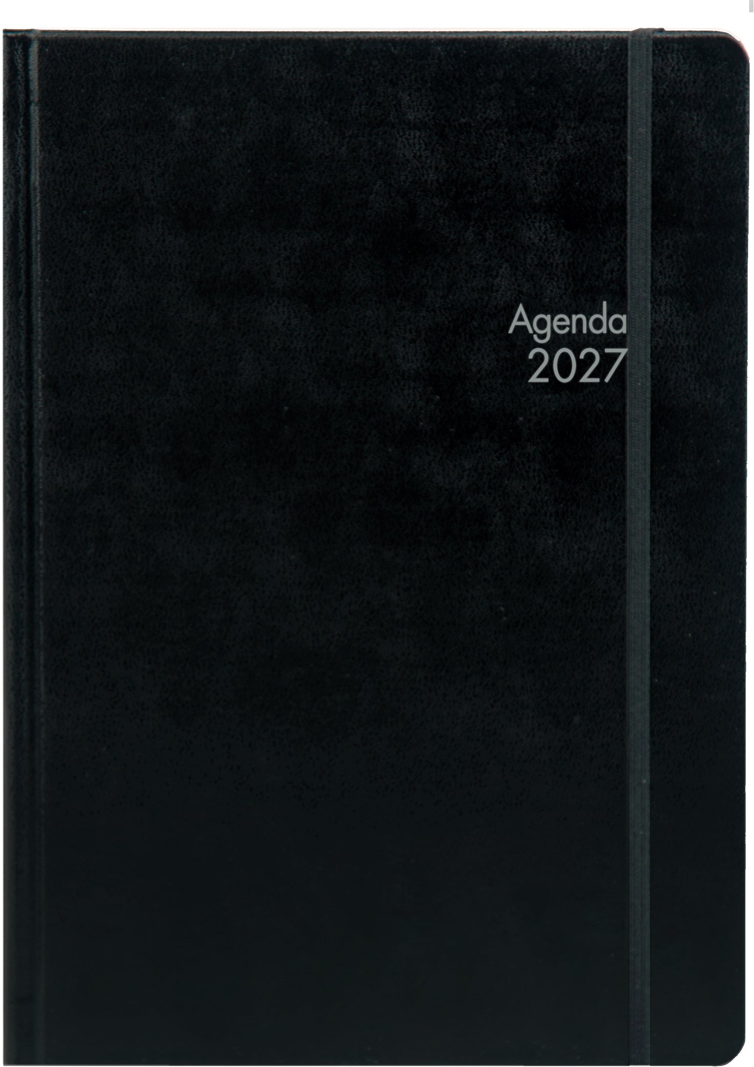 Simplex Simply Black – Tagesagenda 2027, 1 Tag/1 Seite, 15,5 × 21,5 cm, schwarz