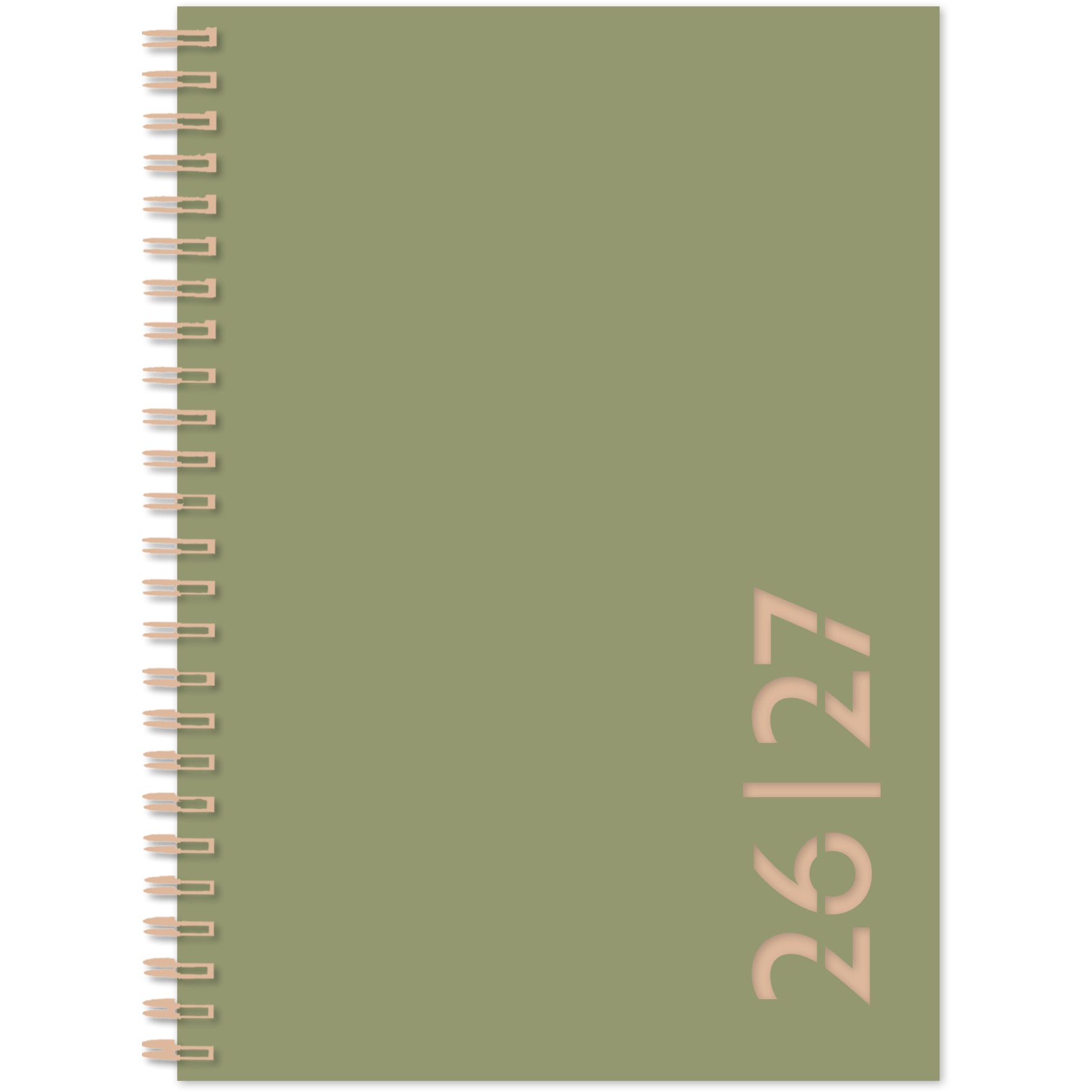 Simplex Colors – Schulagenda 2026/27, 1 Woche/2 Seiten, A5, Olive