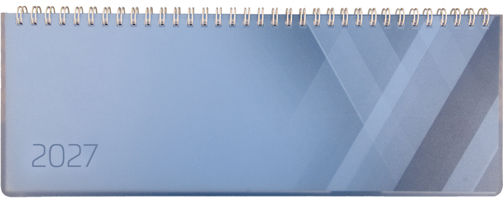 Simplex Colors – Tischkalender 2027, 1 Woche/2 Seiten, 29 × 10,5 cm, Blau