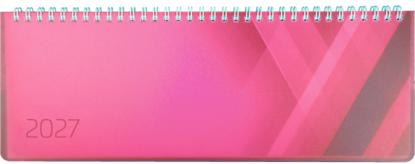 Simplex Colors – Wochenagenda 2027, 1 Woche/2 Seiten, 11,5 × 29,5 cm, Pink