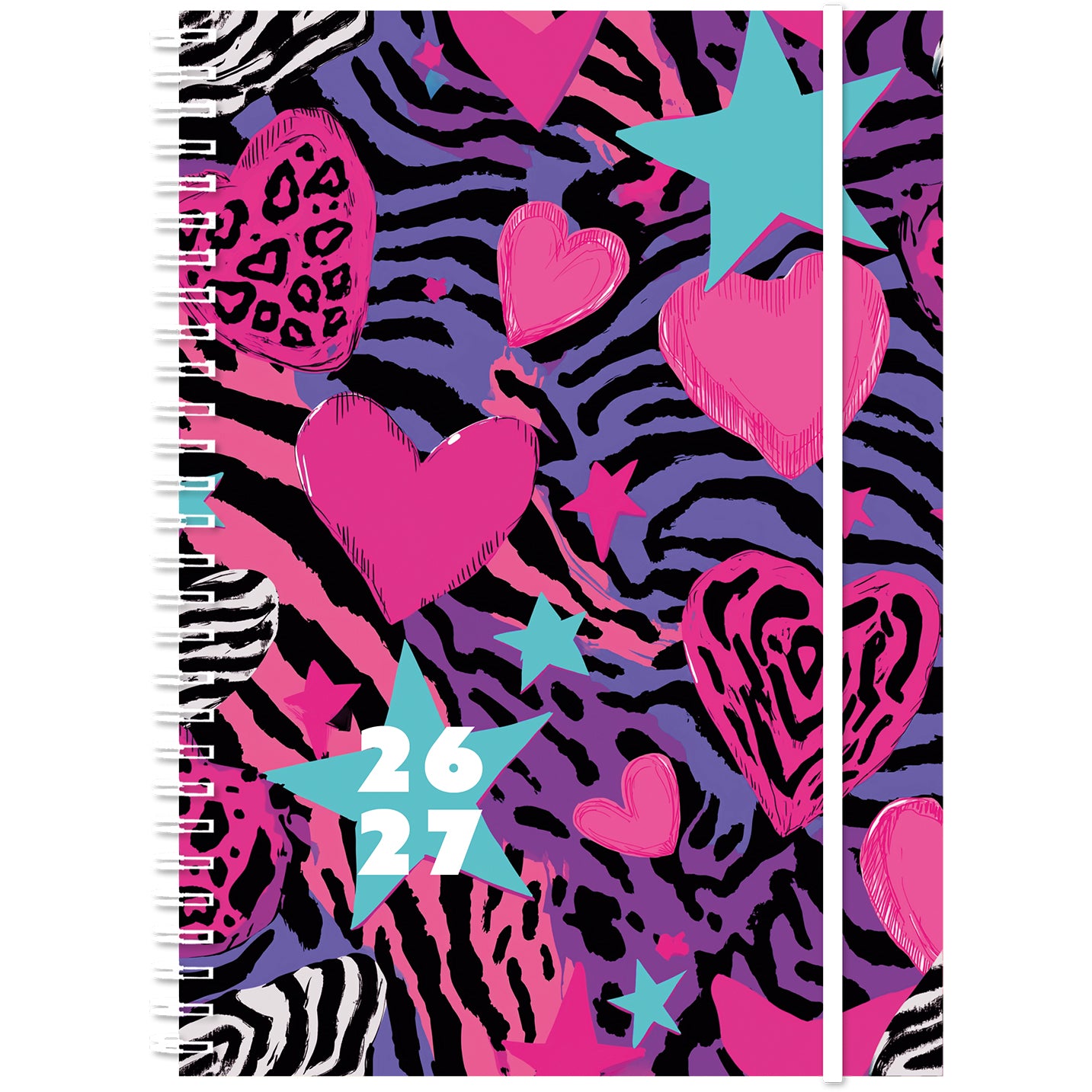 Simplex Schüleragenda Touch – Schulagenda 2026/27, 1 Woche/2 Seiten, 13,5 × 17,0 cm, Herz, mehrfarbig