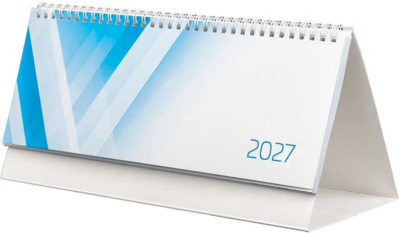 Simplex Tischkalender 2027, Stundeneinteilung, 29,7×10,5 cm, Spiralbindung, mehrsprachig d/f/i/gb