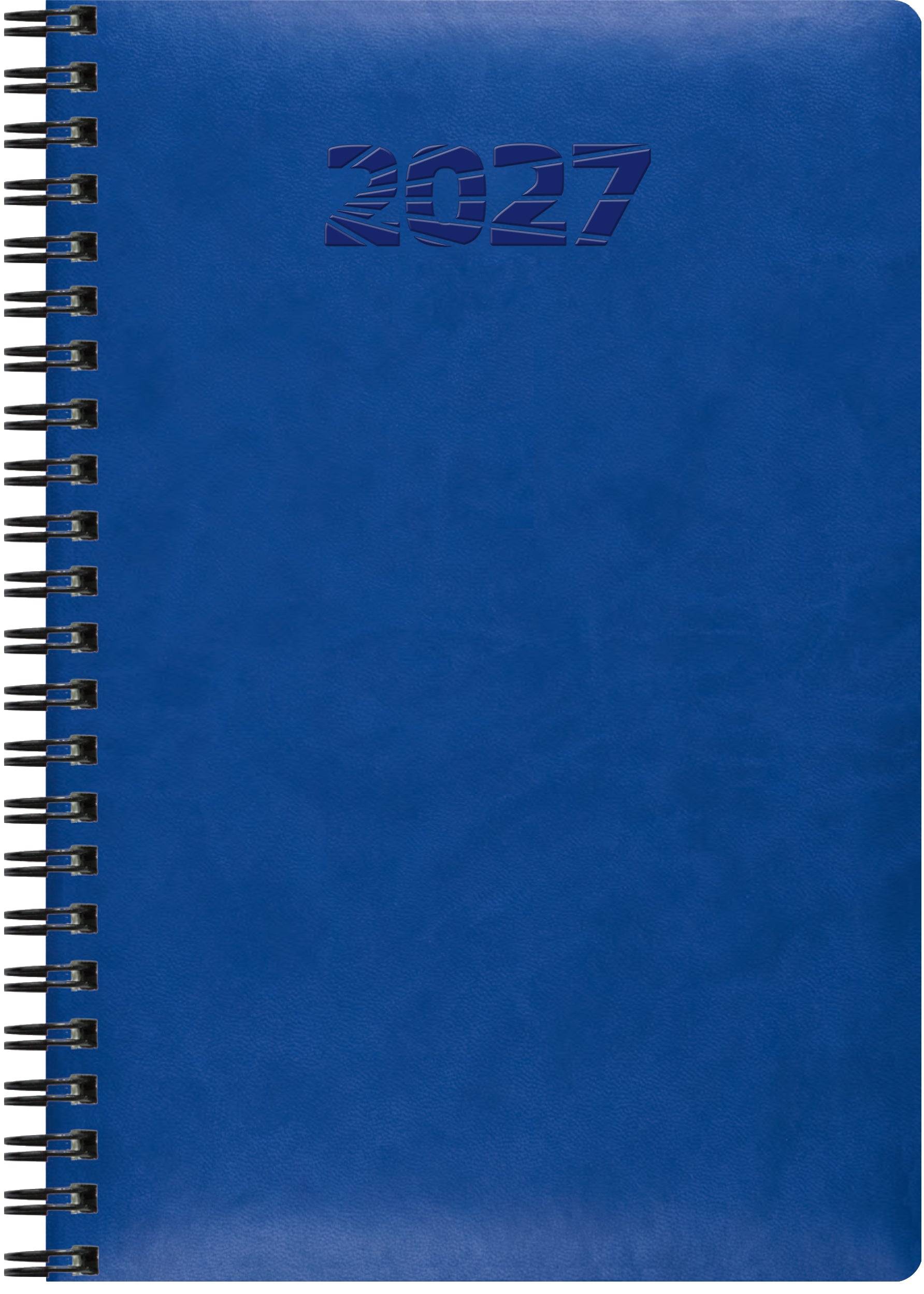 Simplex Simply Flex – Wochenagenda 2027, 1 Woche/2 Seiten, 15,8 × 21,4 cm, Spiralbindung, Blau