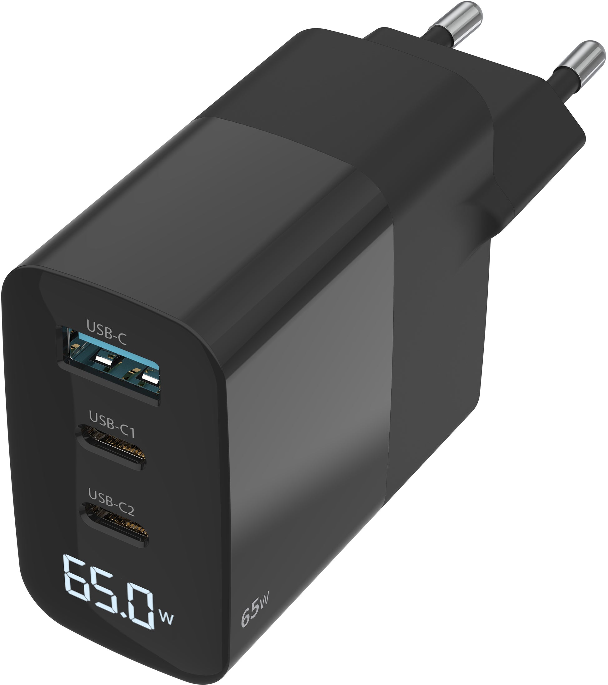 Sitecom CH-1002 USB-Ladegerät 65 W – USB-C×2, USB-A×1 – PD, GaN – EU-Stecker (Typ C) – Schwarz