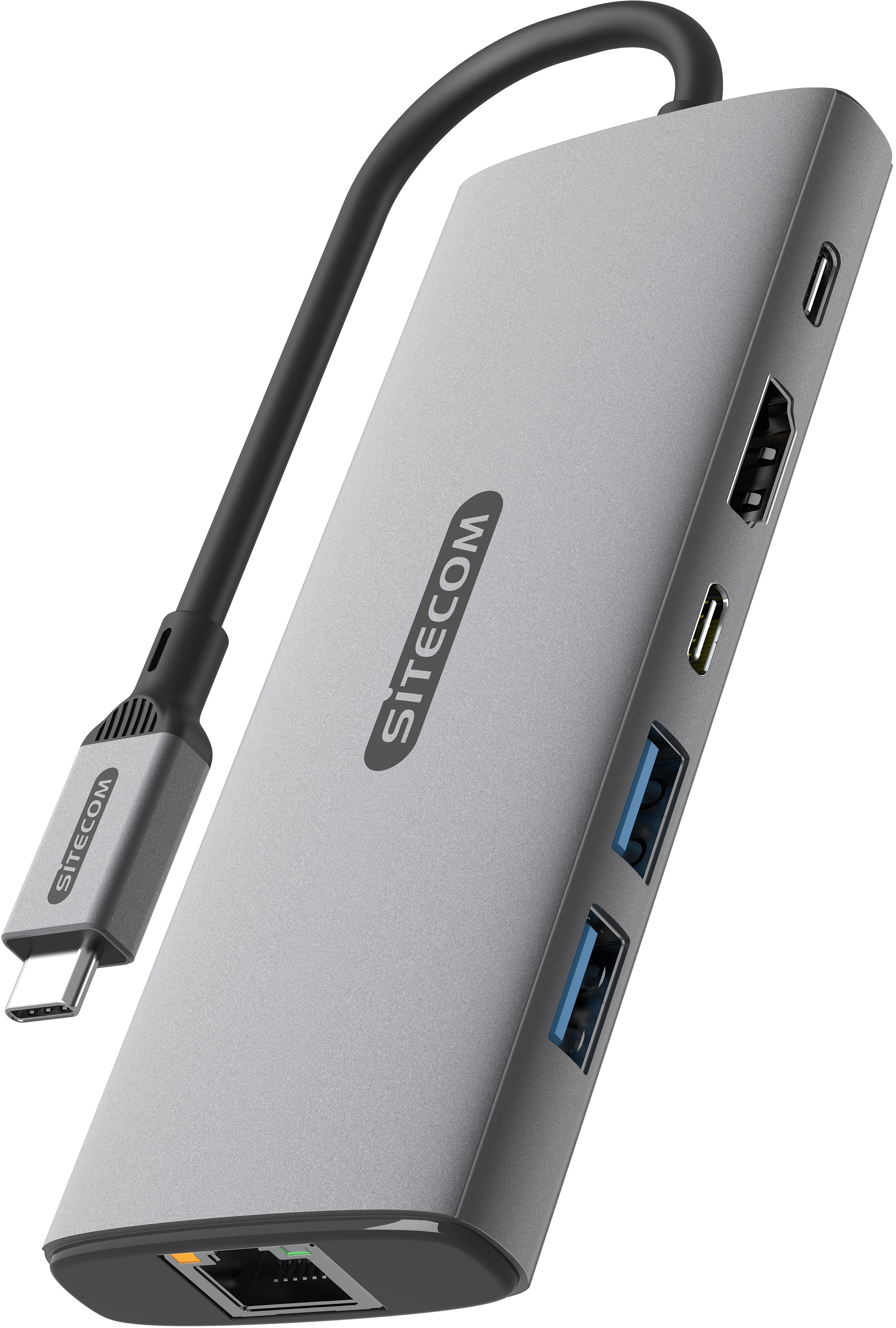 Sitecom CN-5506 Multiport-Adapter – USB-C, 1× HDMI, 2× USB-A, 100 W PD, GbE, für USB-C/Thunderbolt 3/4