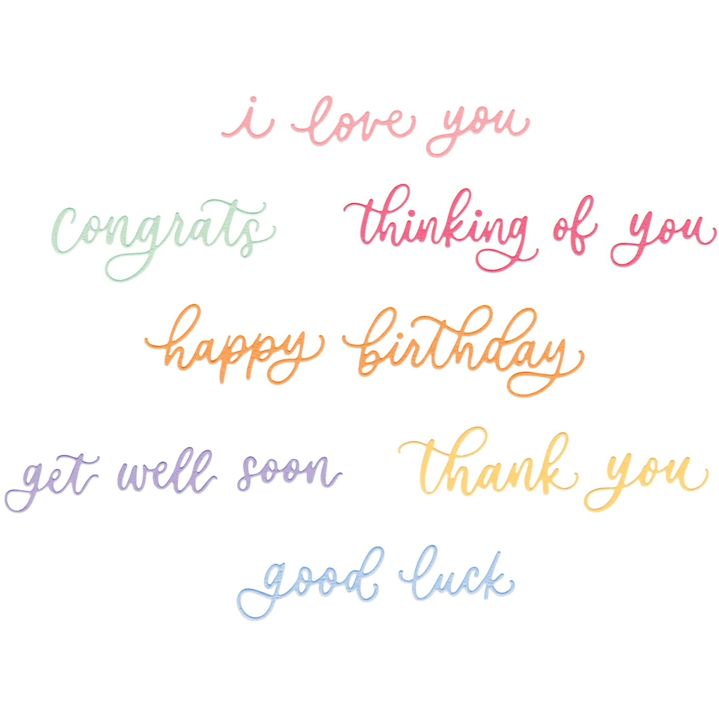 Sizzix 666964 – Stanz-/Prägeschablone, Common Greetings, 12 Teile