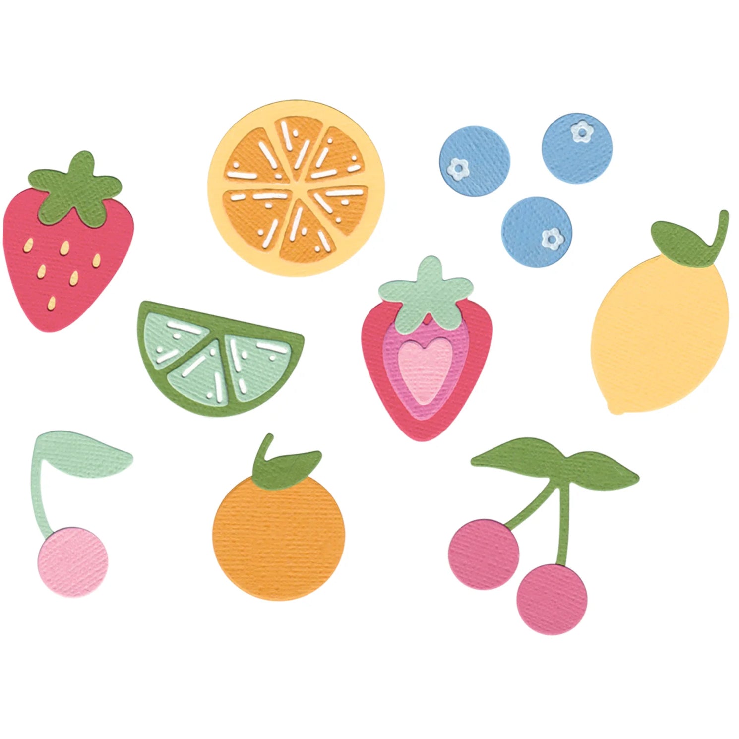 Sizzix 666966 – Stanzschablone Fruit Doodles, 17 Teile