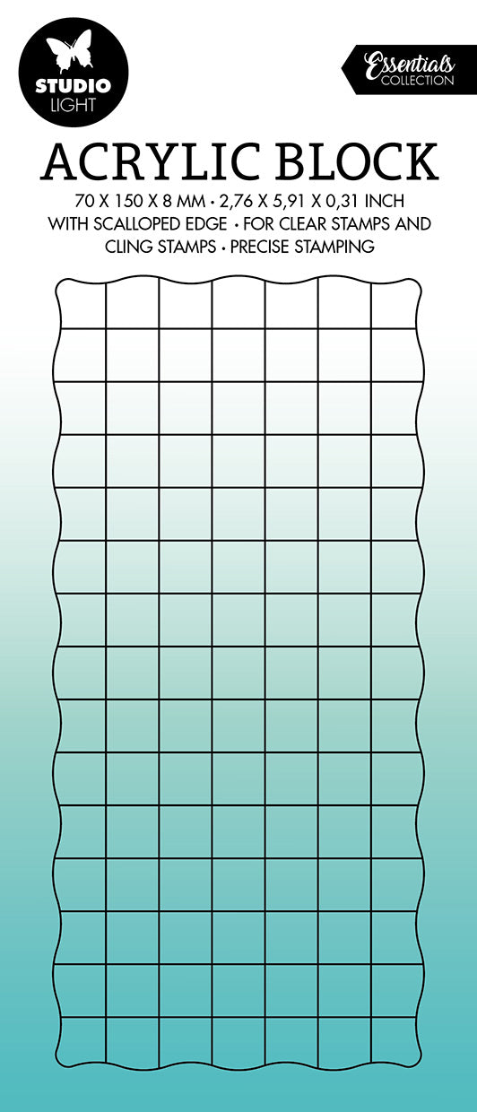 Sizzix Stempelwerkzeug Acryl-Stempelblock – 9,5 × 21,5 cm