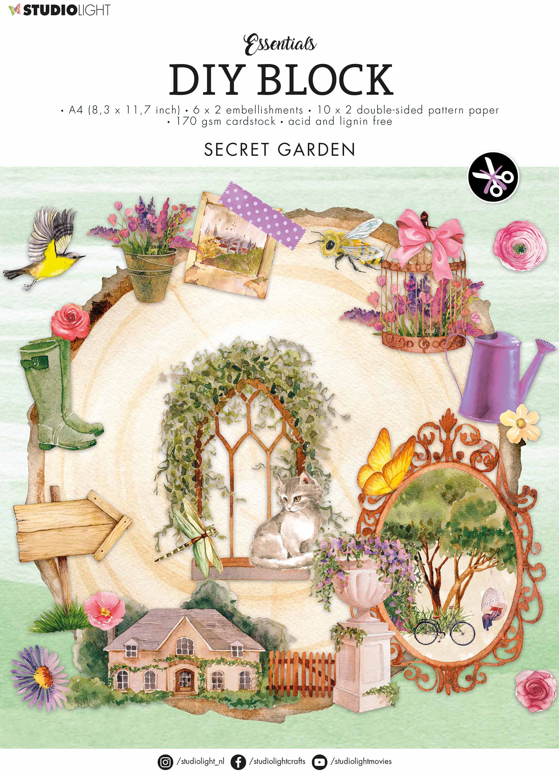 Sizzix Designpapierblock – A4, Secretegarden – DCB36