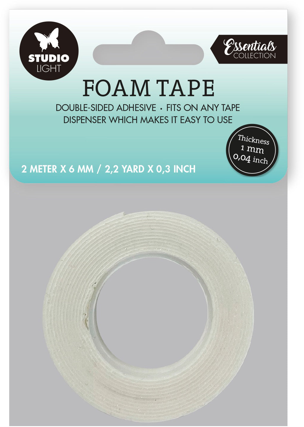 Sizzix FOAMT02 Doppelseitiges Klebeband – 80 mm × 0,13 m, Schaum