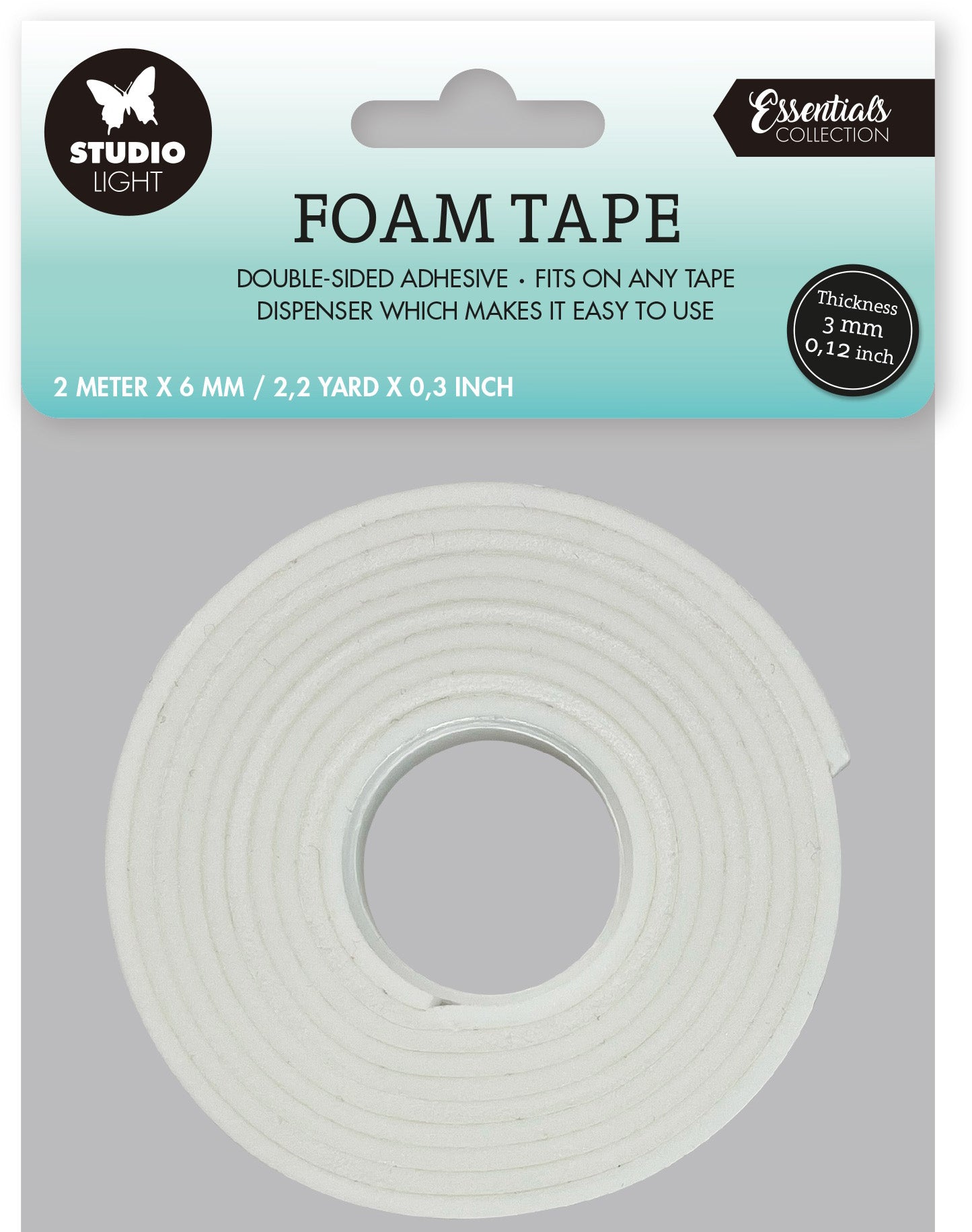 Sizzix Doppelseitiges Klebeband – 115 mm × 0,17 m, Schaum, 3 mm