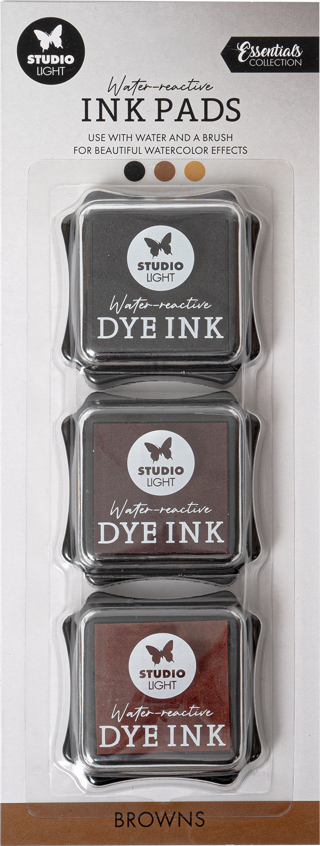 Sizzix Stempelkissen – 270 × 100 × 2 mm – Braun – 3 Stück