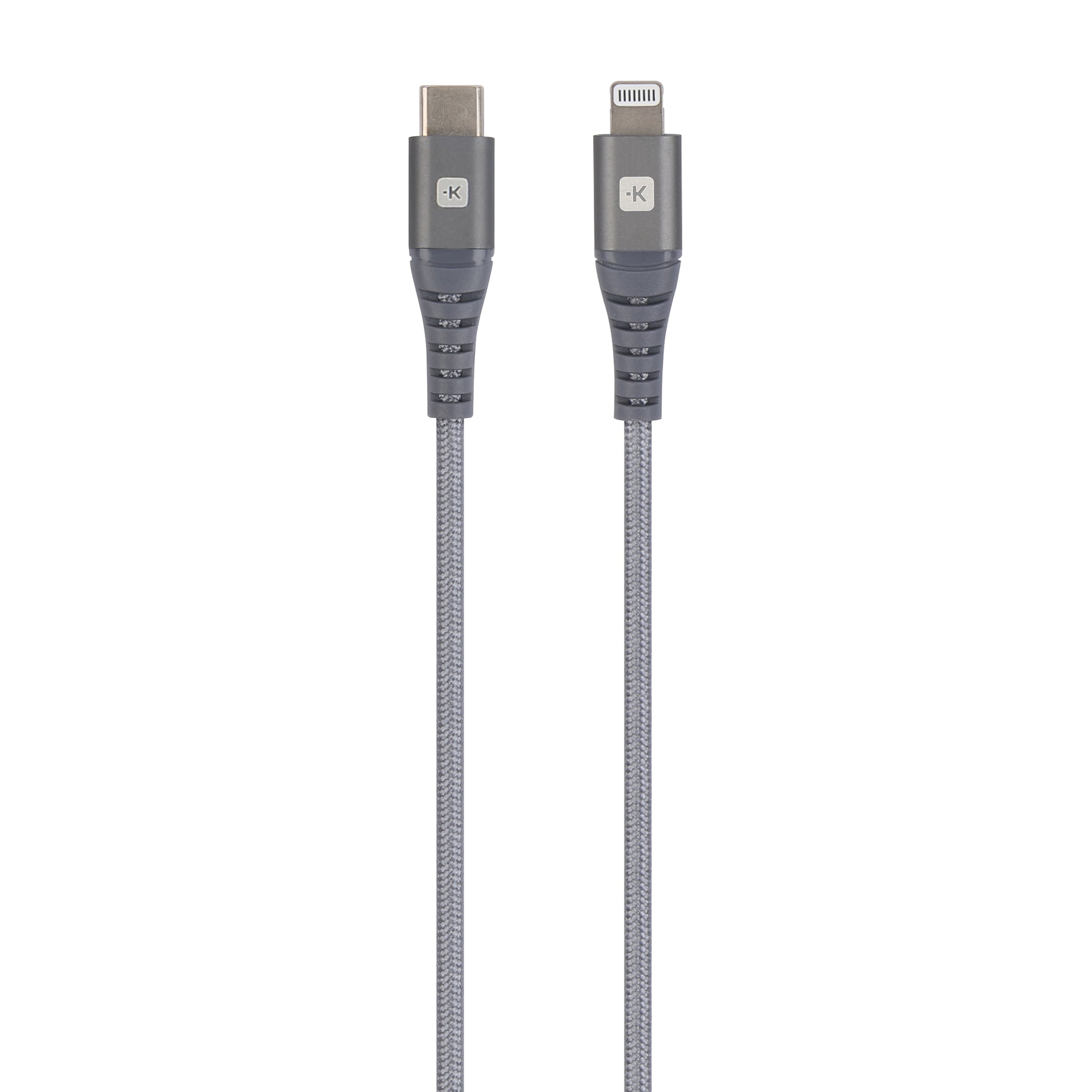 Skross USB-C auf Lightning Kabel – USB 2.0 (480 Mbit/s) – 1,2 m – Grau – für iPhone mit Lightning-Anschluss