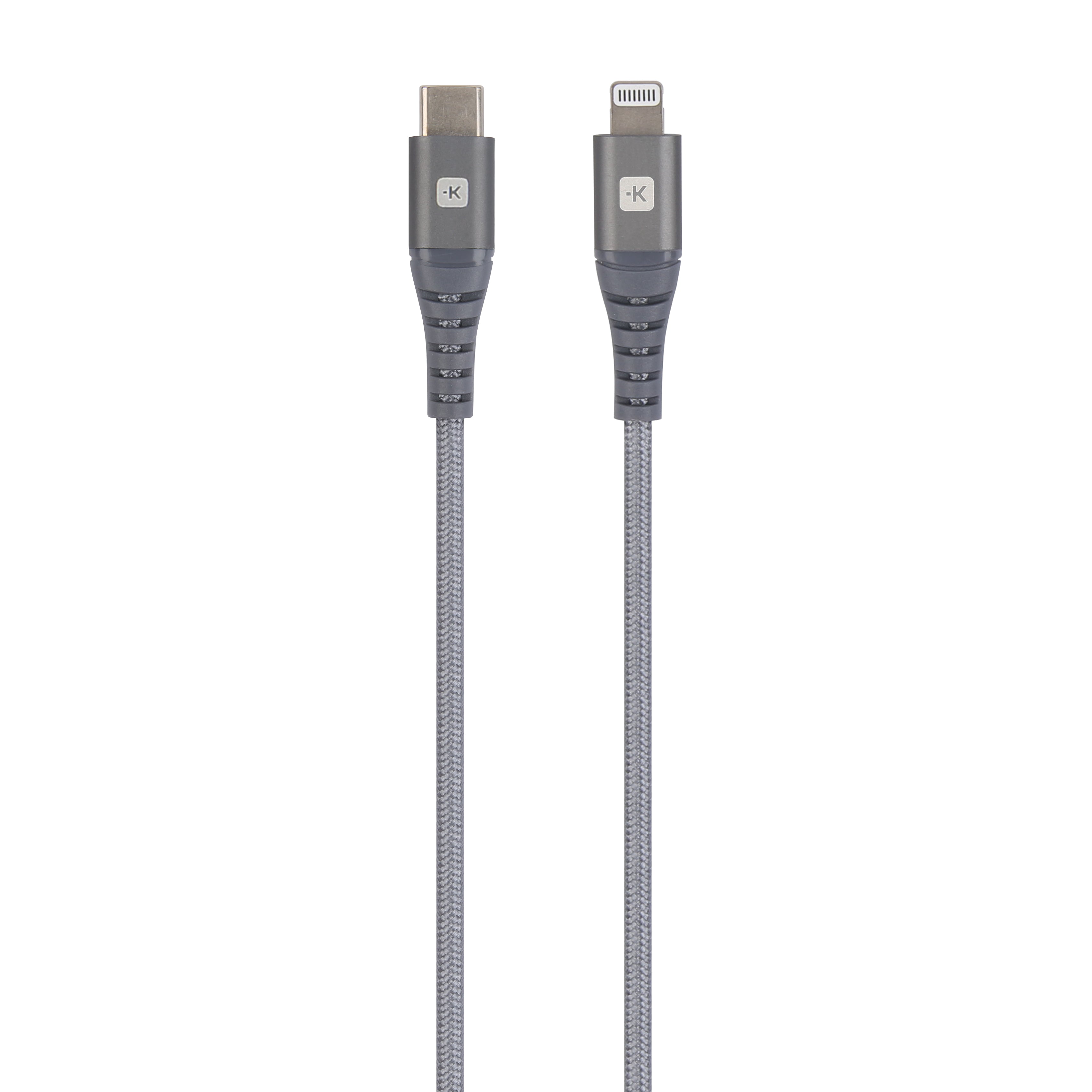 Skross USB-C auf Lightning Kabel – USB 2.0 (480 Mbit/s) – 1,2 m – Grau – für iPhone mit Lightning-Anschluss