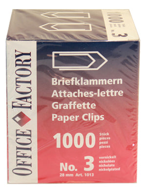 Smart office Büroklammern 28 mm – Metall – 1'000 Stk.