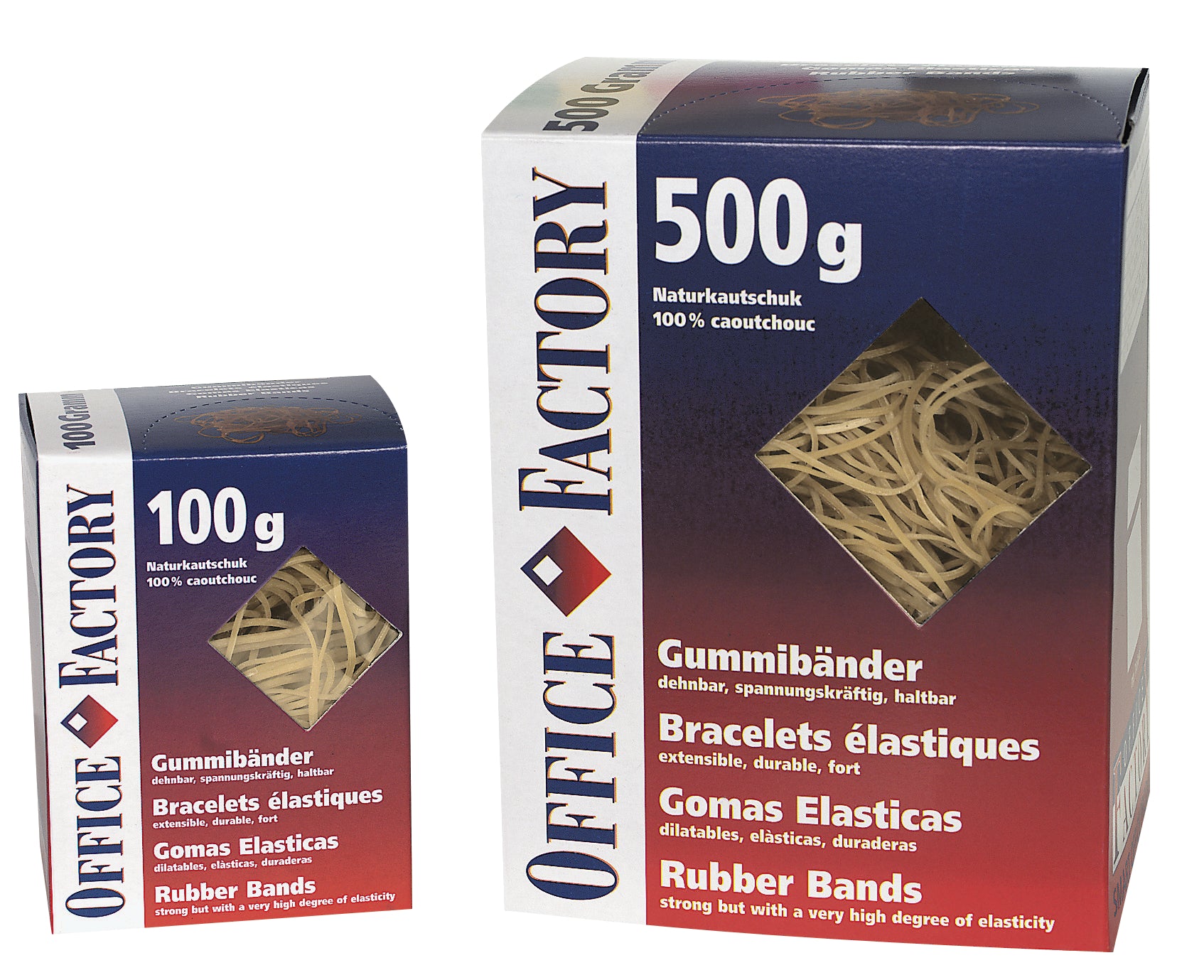 Smart office Gummibänder – 1,3 × 60 mm, braun, 560 g