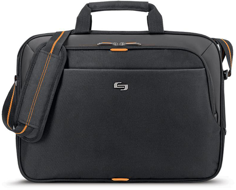 Solony Ace Slim Brief Notebook-Tasche bis 15,6" – Gepolstertes Laptopfach, Volumen 10 L – Schwarz