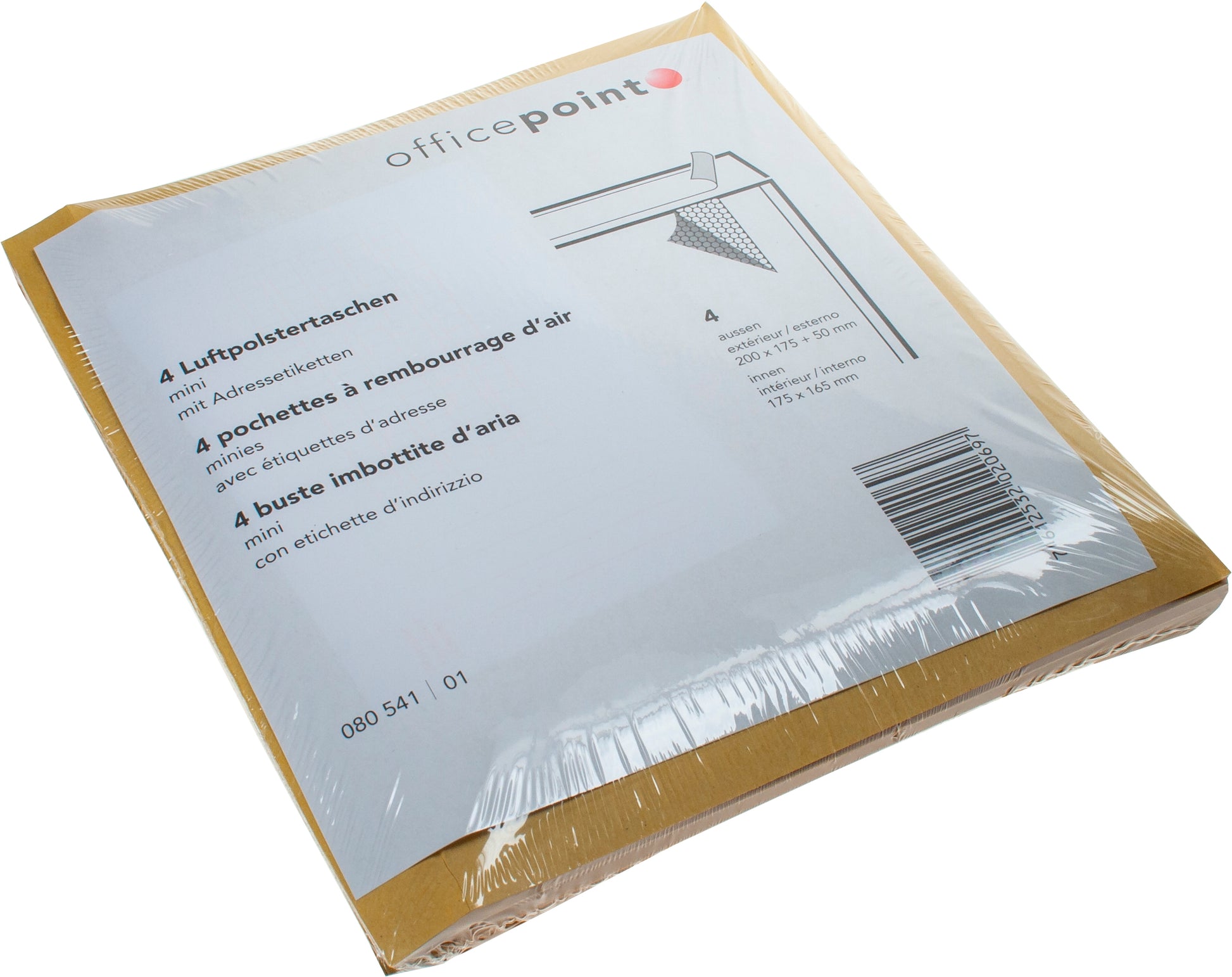 Neutral Luftpolstertasche – 180 × 200 × 25 mm, selbstklebend, Papier/PE, braun