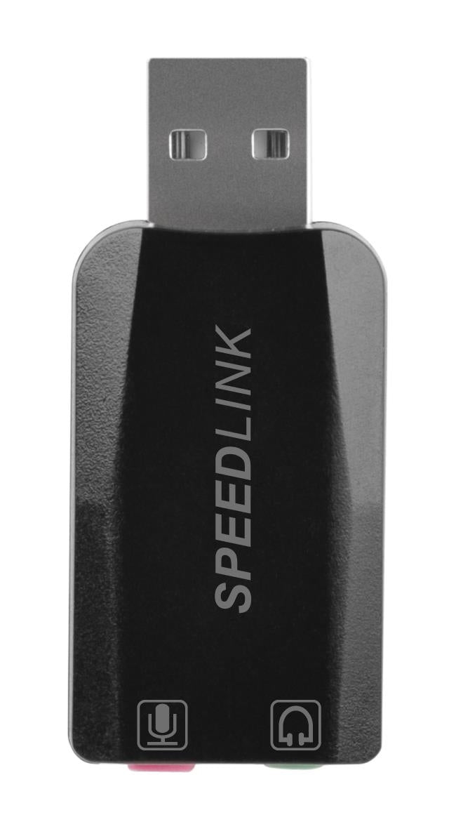 SPEEDLINK VIGO SL8850BK0 – Externe USB-Soundkarte – 3,5 mm Klinke/Mikrofon – Plug & Play