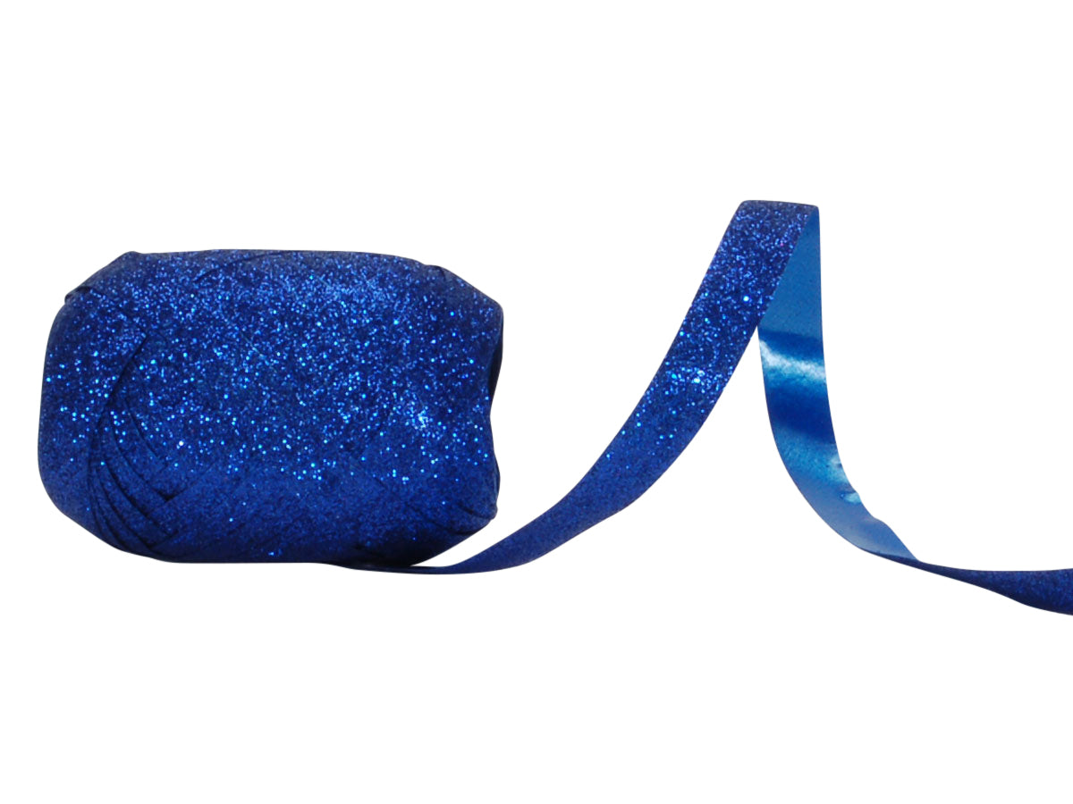 Spyk Geschenkband Shimmer Poly Blau – 10 mm × 10 m