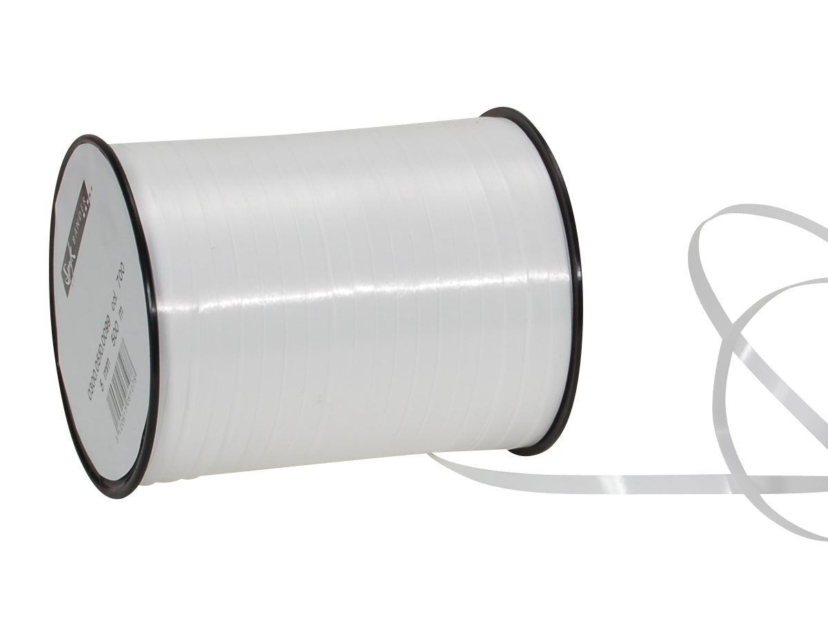 Spyk Geschenkband Poly glatt weiss – 5 mm × 500 m
