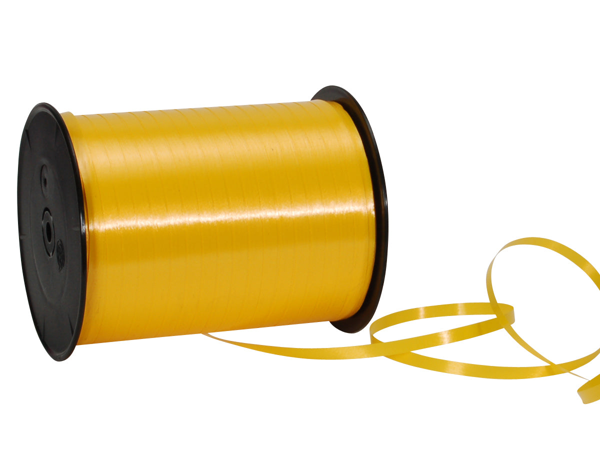 Spyk Geschenkband Poly glatt gelb – 5 mm × 500 m