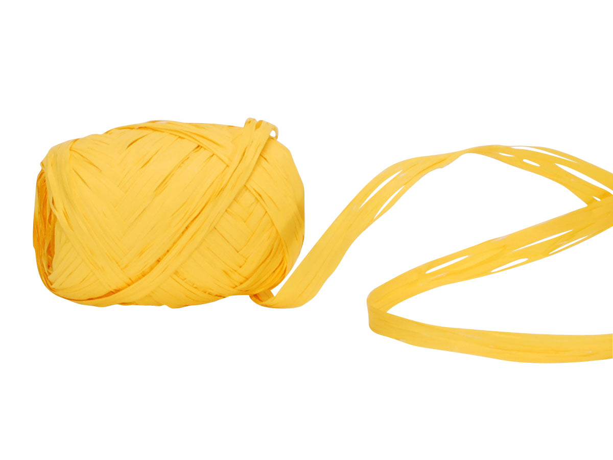 Spyk Geschenkband Polyband matt gelb – 10 mm × 20 m