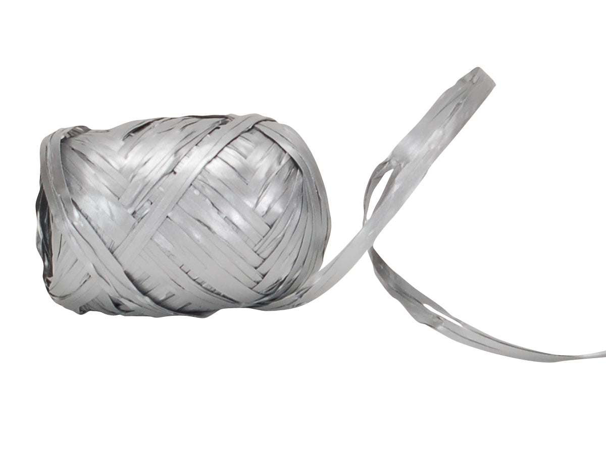 Spyk Geschenkband Poly matt Silber – 10 mm × 20 m