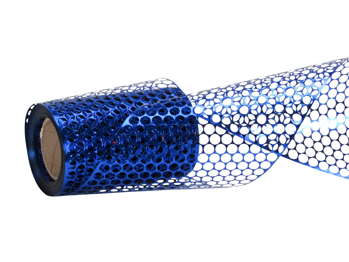Spyk Geschenkband Gitter Blau – 85 mm × 5 m