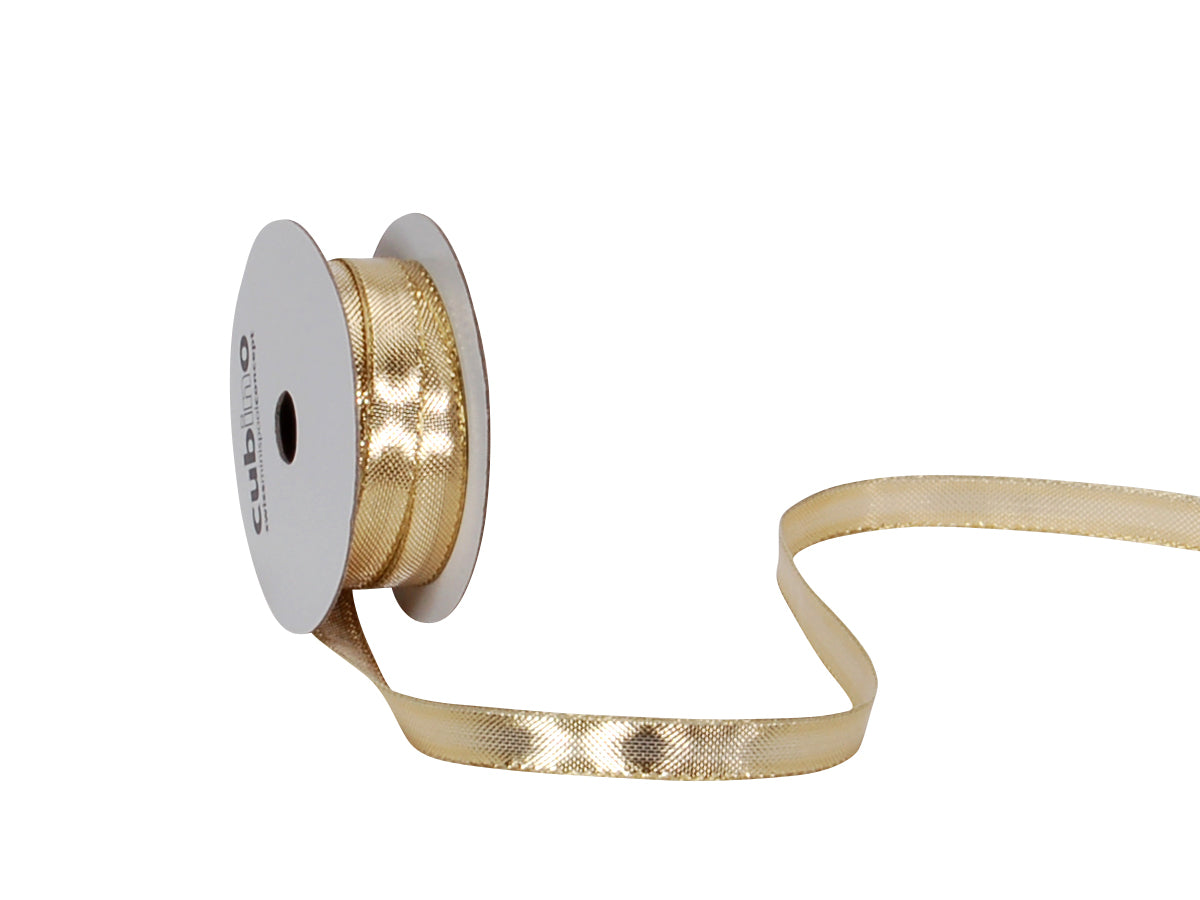 Spyk Geschenkband Cubino Monte Carlo Gold – 8 mm × 6 m